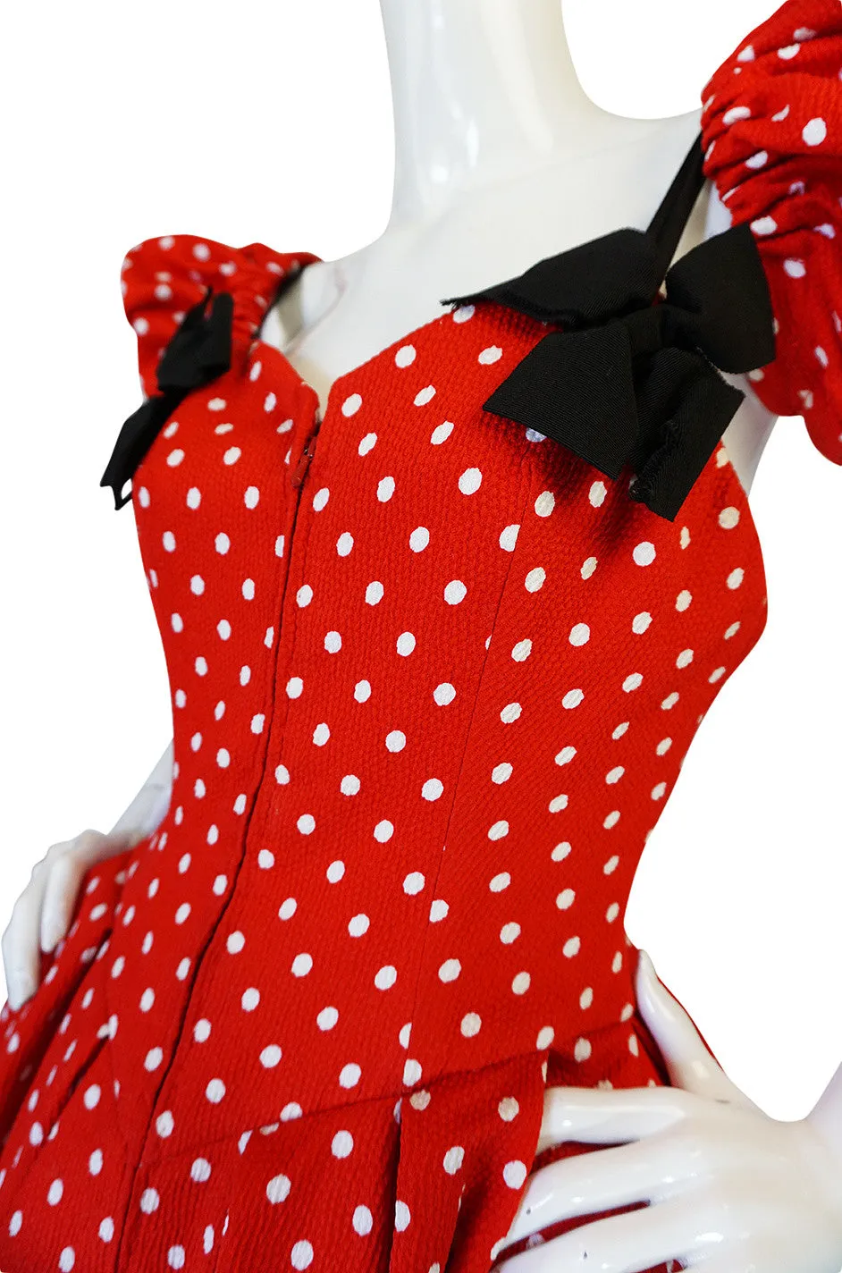 Spring 1988 Christian Lacroix Couture Dot & Bow Dress