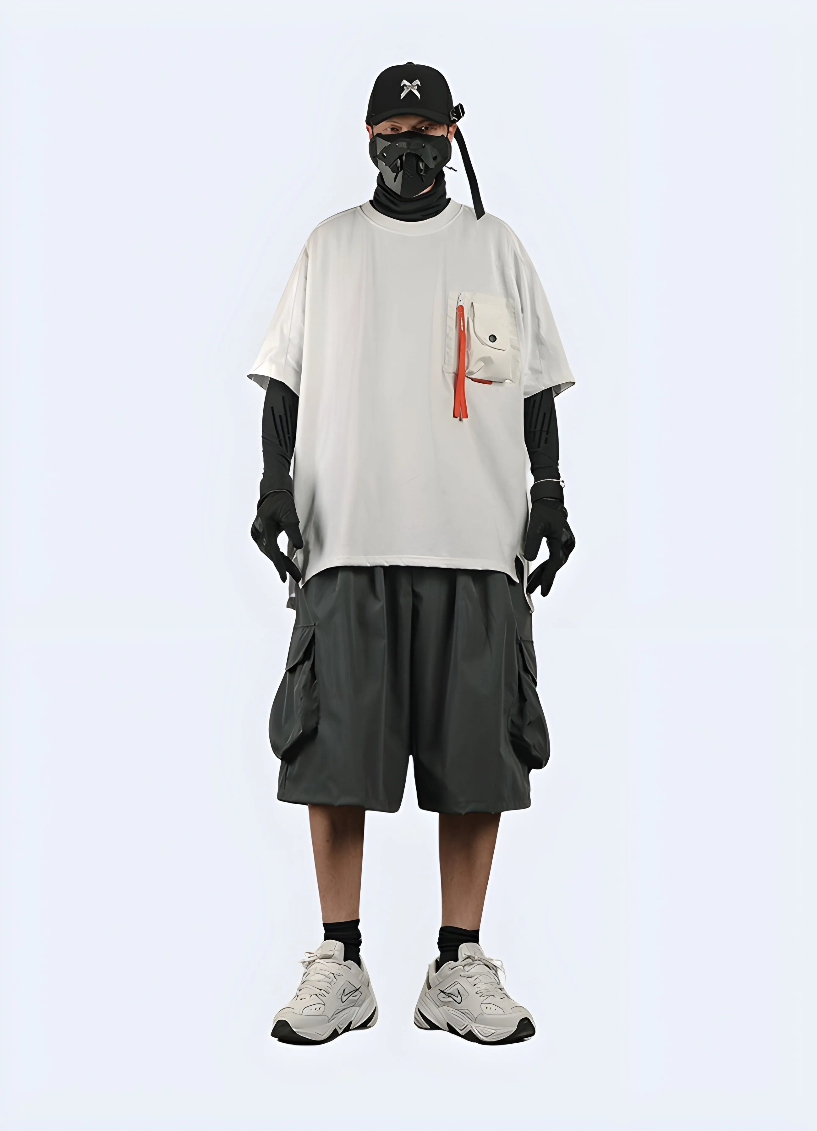 Techwear Shorts Samurai Skirt Attached