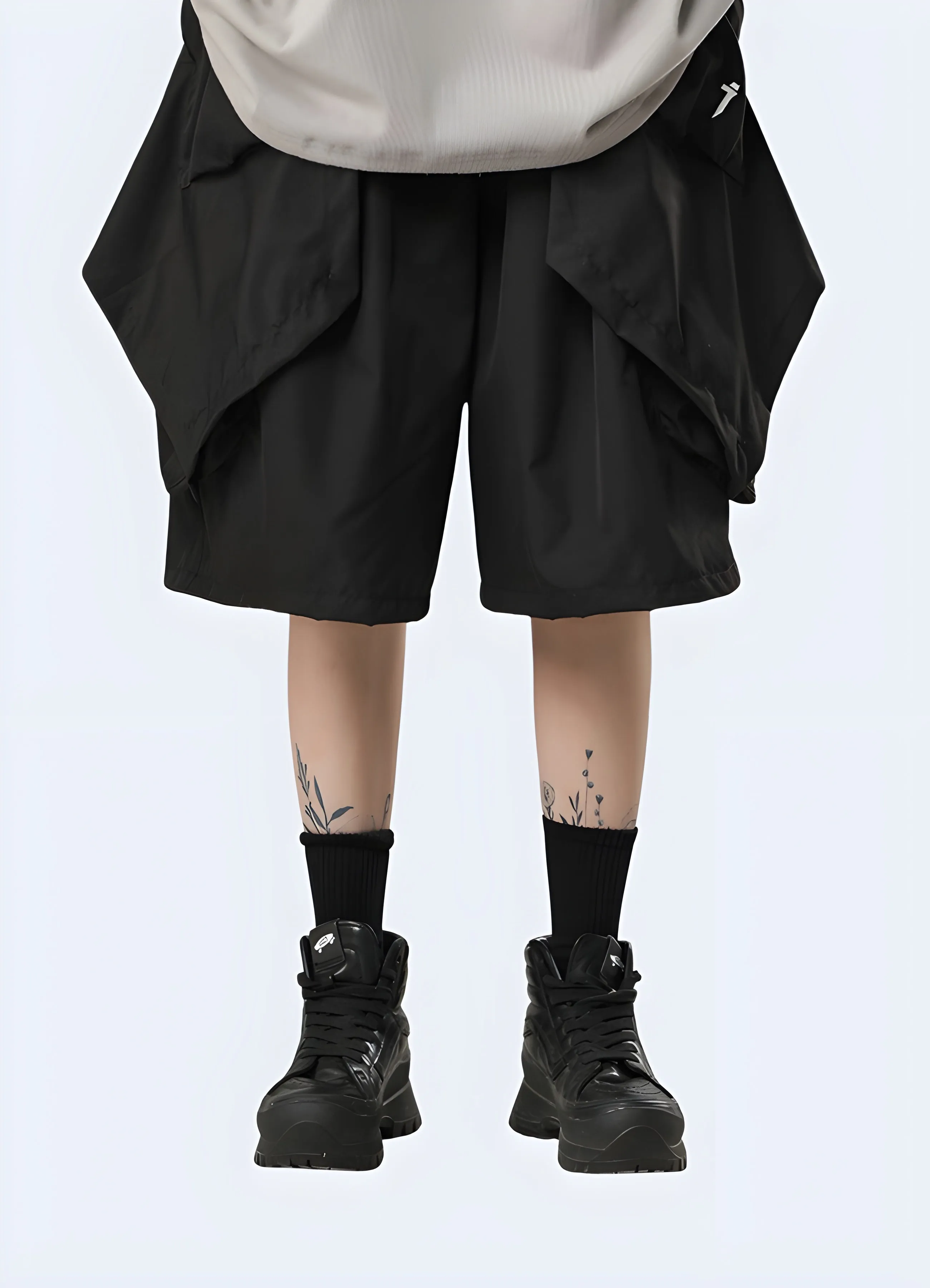 Techwear Shorts Samurai Skirt Attached