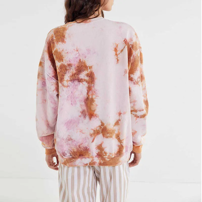 Thick Fashionable Pastel Pullover Tie Dye Sweatshirt Top