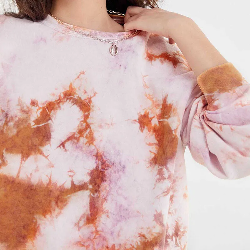 Thick Fashionable Pastel Pullover Tie Dye Sweatshirt Top