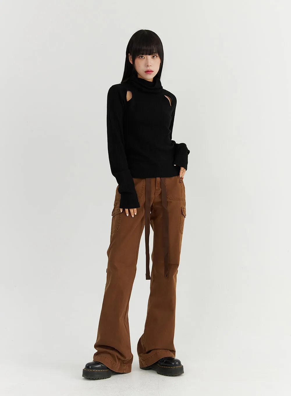 Waist Tie Flared Pants CO319