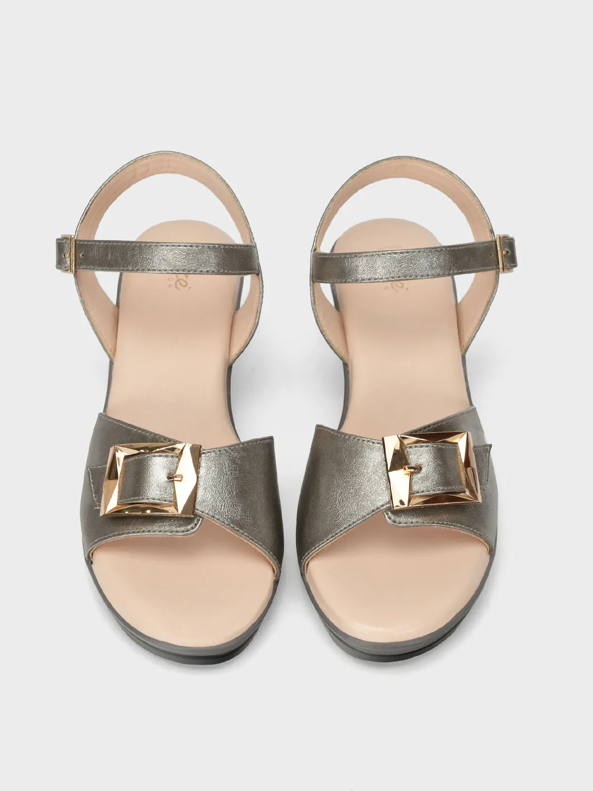 Women's "TRUONG" Shimmer Block Heel Sandals